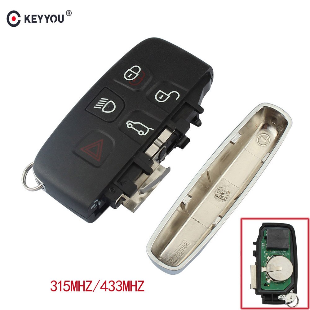 KEYYOU 5 Knop Keyless Voor Land Rover Discovery Freelander Sport Evogue LR4 Luxe Remote Smart Autosleutel Fob 434 MHZ /315 MHZ