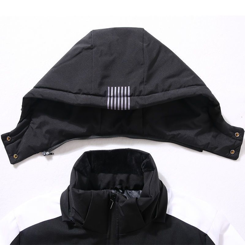 Veste parka en duvet de canard blanc pour homme, manteau épais et à capuche, coupe-vent, manteau de neige