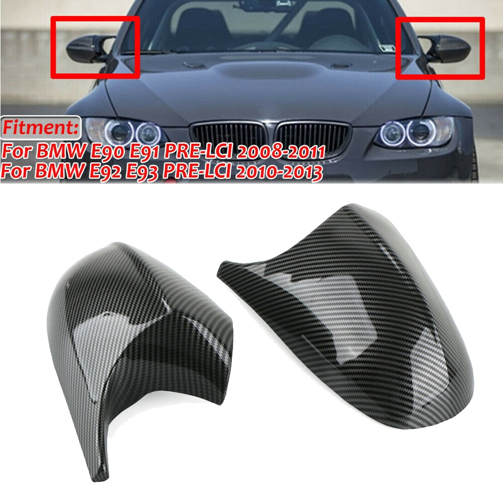 For BMW E90 E91 E92 E93 PRELCI Carbon Fiber M3 Style Side Mirror Cover