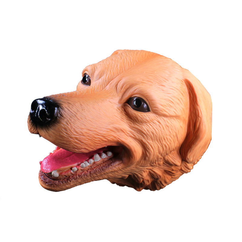 Labrador retriever handpop voor verhalen kerst speelgoed dieren hondenkop rubber handpop halloween kinderspeelgoed