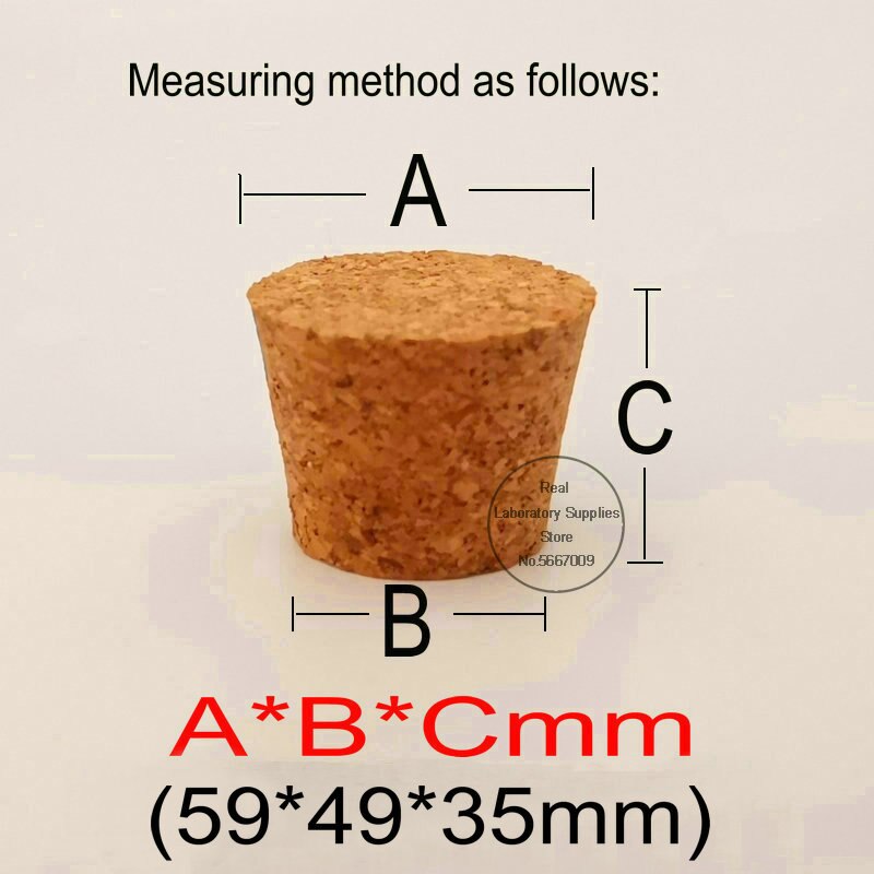 59*49*35mm corcho de madera de laboratorio, tapones para tarros de té, tapones para botellas de vino de vidrio