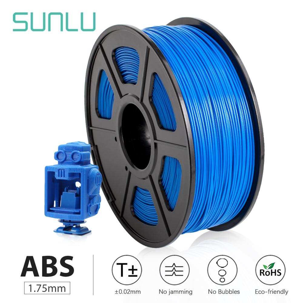 Sunlu Abs 3D Printer Filamenten 1.75Mm 2.2LBS/1Kg Met Spool Zwart Abs Filament