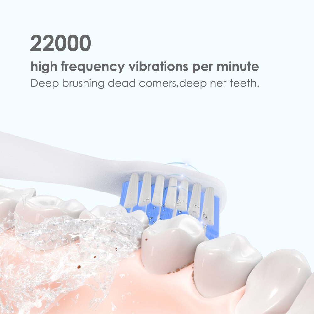 Sarmocare M200 Sonic Electric Toothbrush USB Rechargeable 3 Clean Modes IPX7 Waterproof Ultrasonic Automatic Tooth Brush