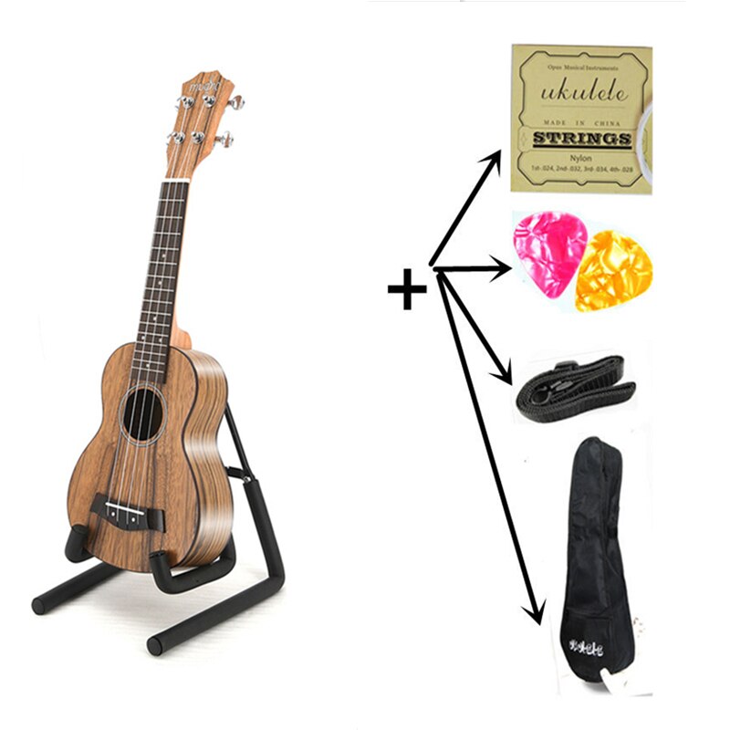 21 Inch Walnoot Professionele Ukulele Sopraan Kleine Kind Gitaar 4 Snaren Muziekinstrumenten Akoestische Gitaar Elektrische Ukulele: uku with Accessories