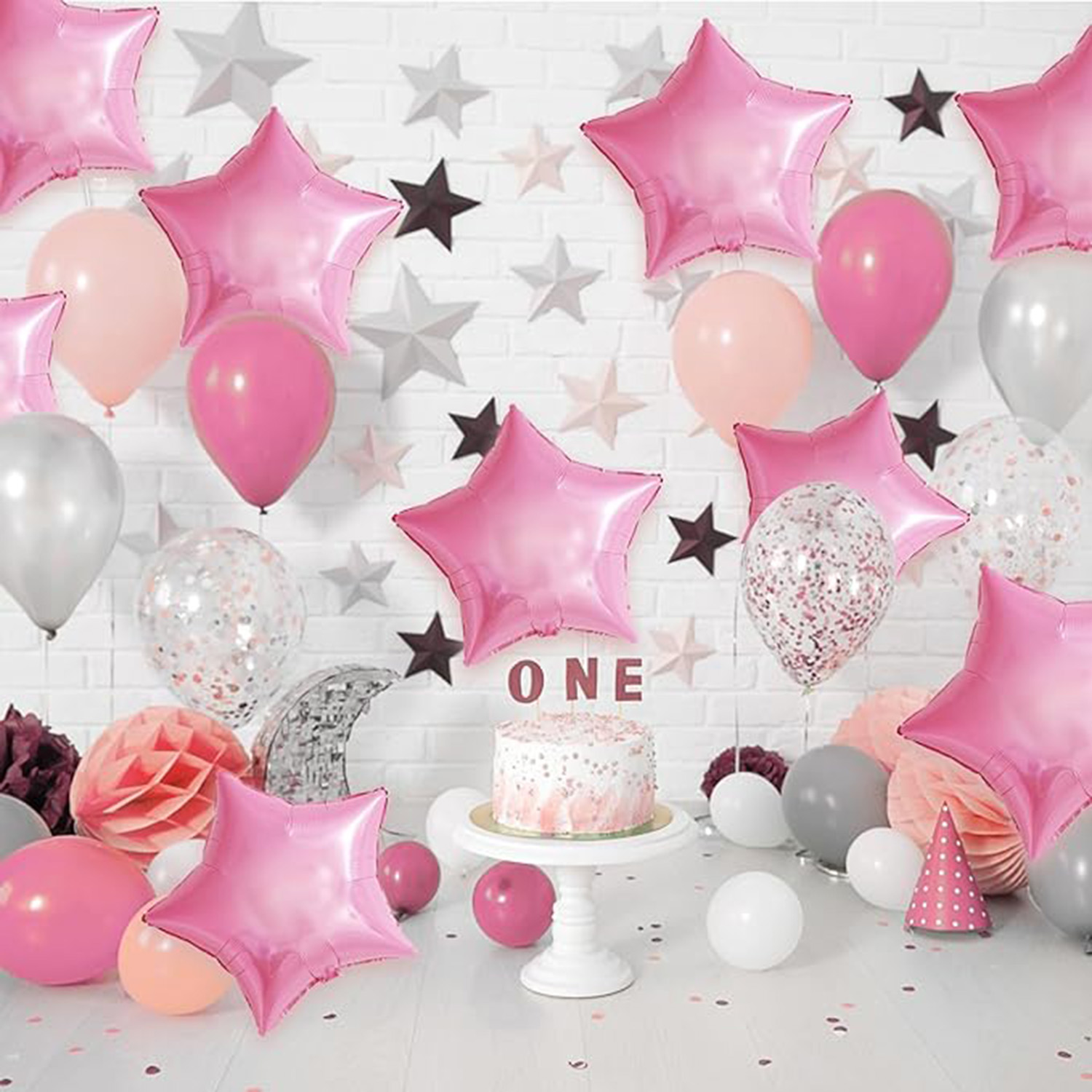 10 Uds. Globos de película de aluminio para decoración de con pentagrama degradado rosa, rojo, verde y azul de 18 pulgadas adecuados para cumpleaños, bodas,