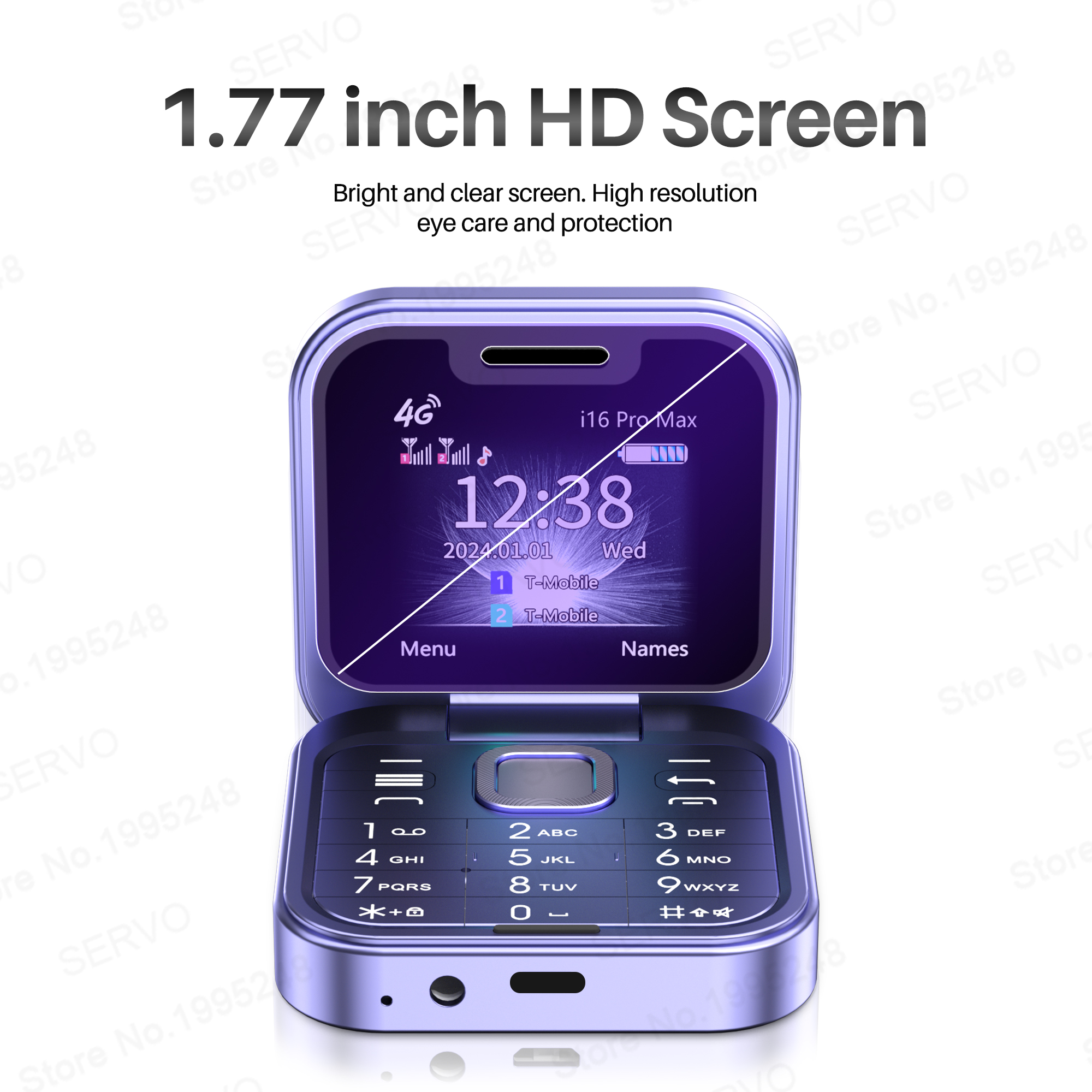 2025 SERVO i16 Pro Max 4G Mini teléfono móvil plegable velocidad Dial lista negra linterna grabación de llamadas 2 SIM plegable caja pequeña teléfonos