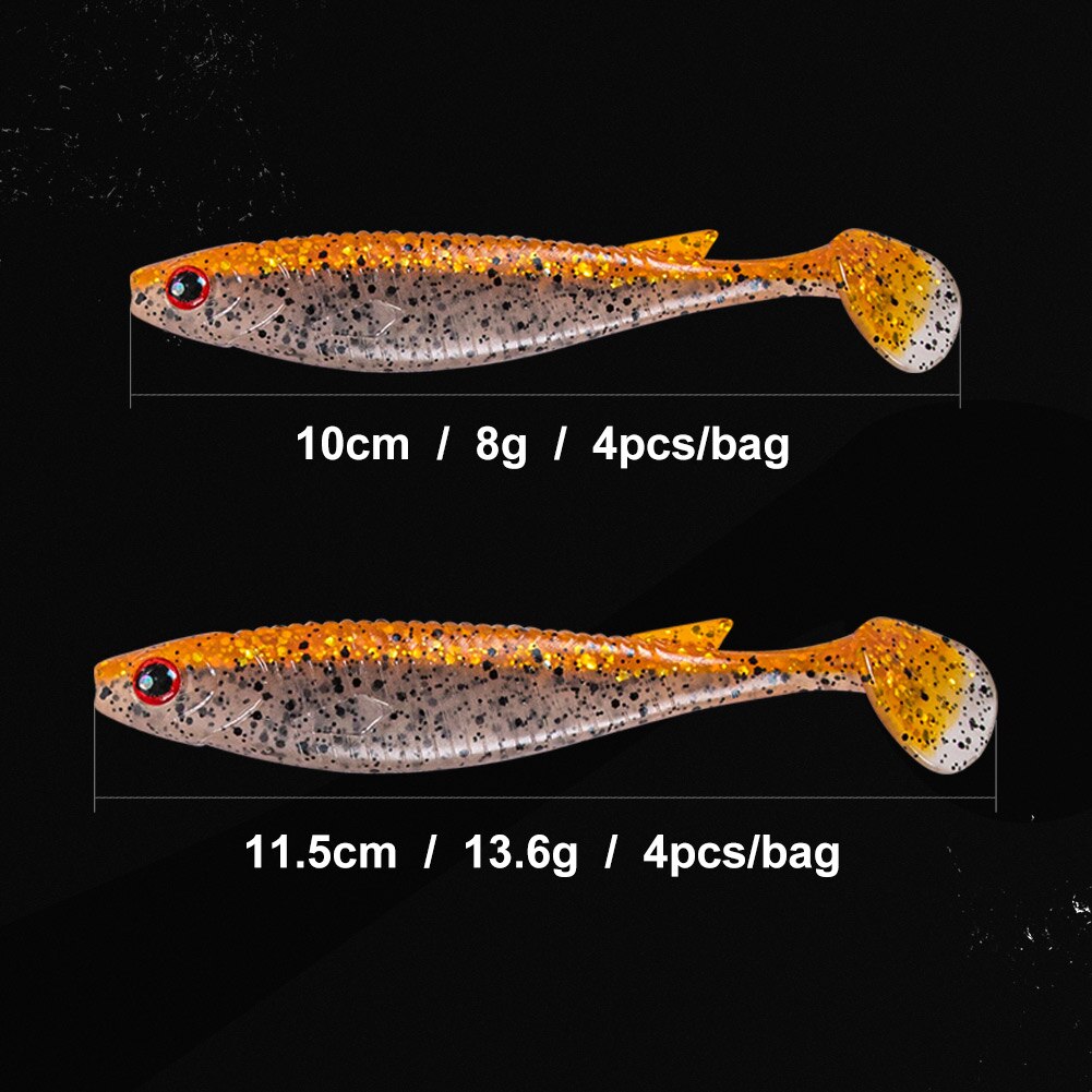 Noeby – leurre souple en PVC avec queue de pagaie, appât artificiel Wobbler idéal pour la pêche au brochet, yeux 3D, 11.5cm, 13.6g