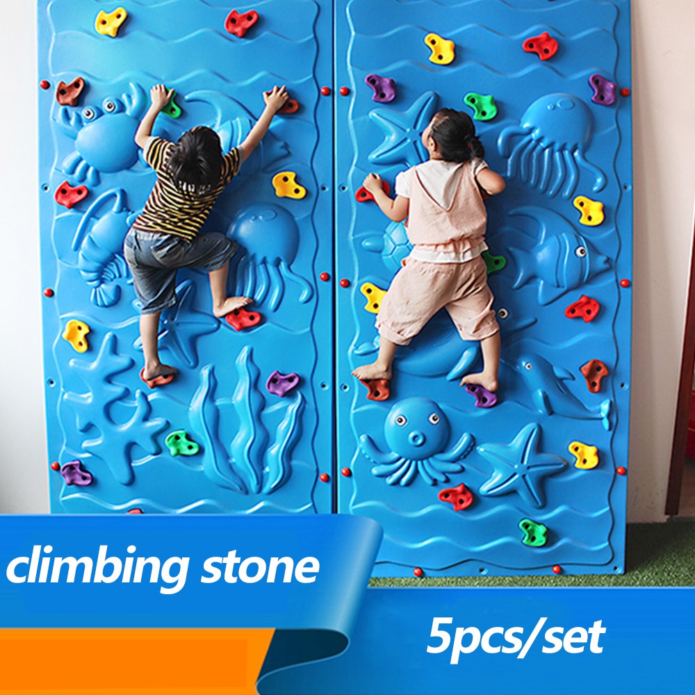 5 stk / sæt plast klatrevæg sten holder udendørs legetøjssæt bjergbestigning sten træning, der spiller uden for voksen udendørs legetøj