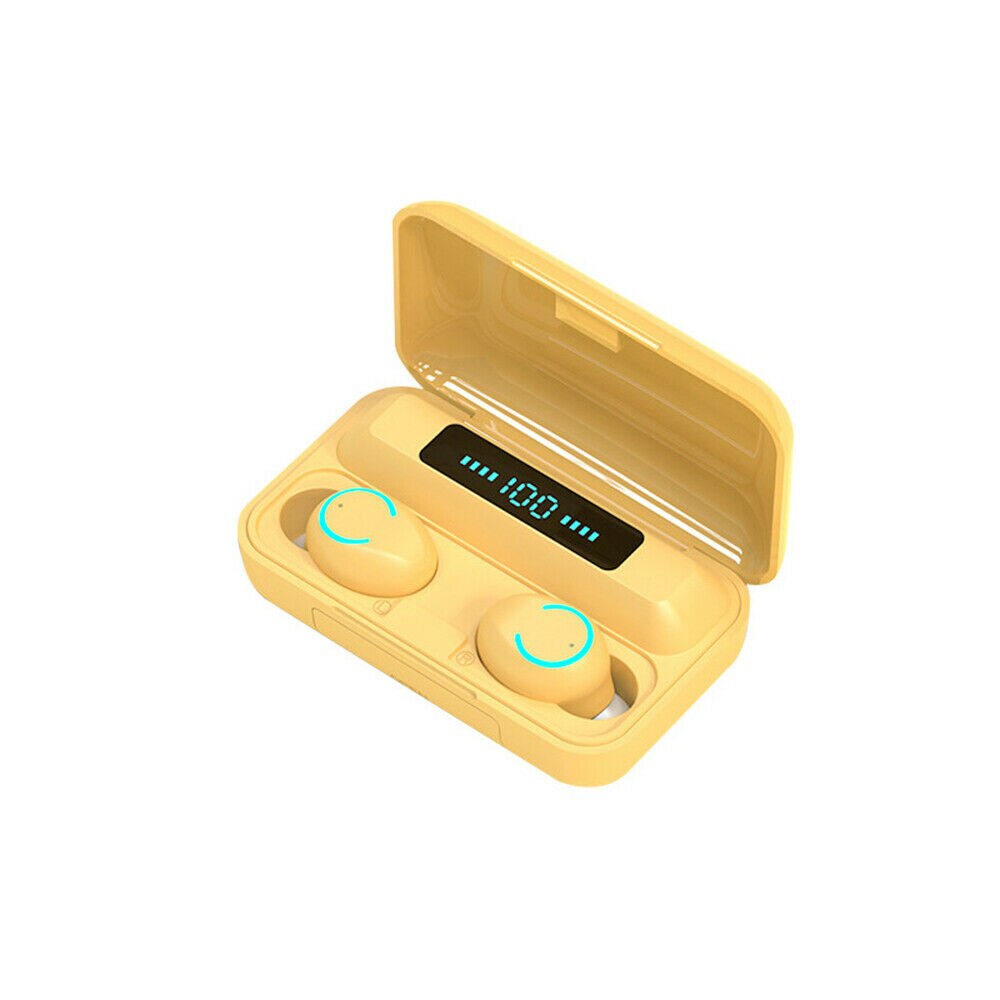 F9 F9-5 F9-9 F9-01 Bluetooth 5.0 écouteurs TWS sans fil LED affichage numérique écouteur étanche 8D 9D bouton tactile stéréo casque: F9-9 Yellow