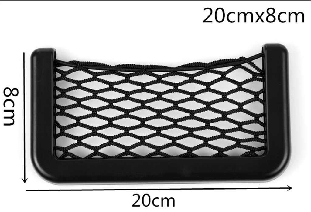 Universal black car seat side net storage pocket for BMW E34 F10 F20 E92 E38 E91 E53 E70 X5 M M3: zwd-Black-B