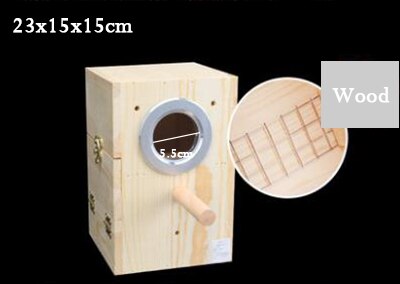 Parrot Parakeet Wooden Bird Breeding Box Eco-friendly Protect Eggs Incubator Warm Bird Nest For All Mini Birds Cage Accessories: L size left hanging