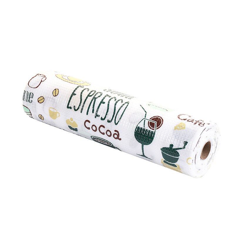 1 Roll Kitchen Table Mat Sticker Drawers Cabinet Shelf Liners Flamingo Cupboard Placemat Waterproof Oil proof Shoes Cabinet Mat: Tableware green / 200x45cm