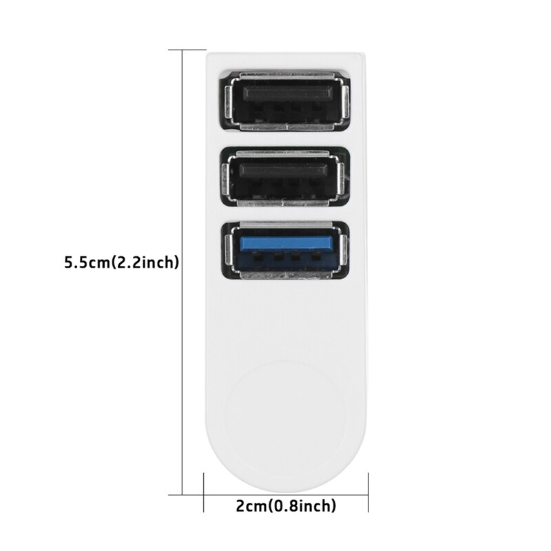 Mini Rotatable 3 Port USB 3.0 Hub High Speed Data Transfer Splitter Box Adapter USB Expander for PC Laptop