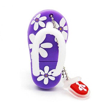 SHANDIAN Estate mini Slipper USB Flash Drive scarpa pen drive Regalo Bello del fumetto pendrive 4GB/32GB/64GB usb del bastone del regalo di Modo: 32GB / Purple