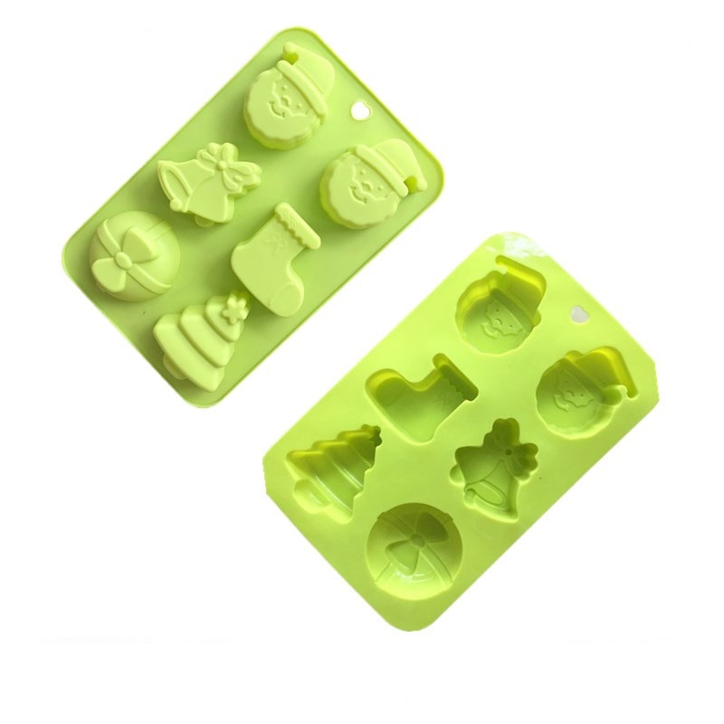Moule en Silicone pour gâteau savon 6 père noël | Outil de cuisson en forme d'arbre de dessin animé, de noël père noël,