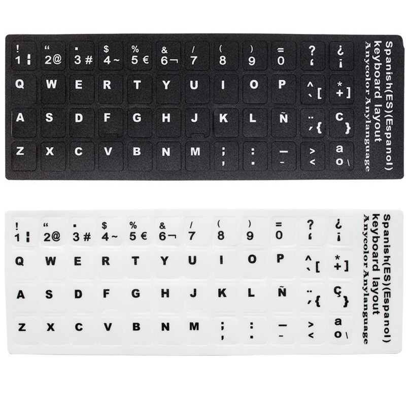 Sr standard spansk språk 7 typer tastatur klistremerker layout knapp bokstaver alfabet for pc bærbar tilbehør datamaskin: 2 stk ikke lysende