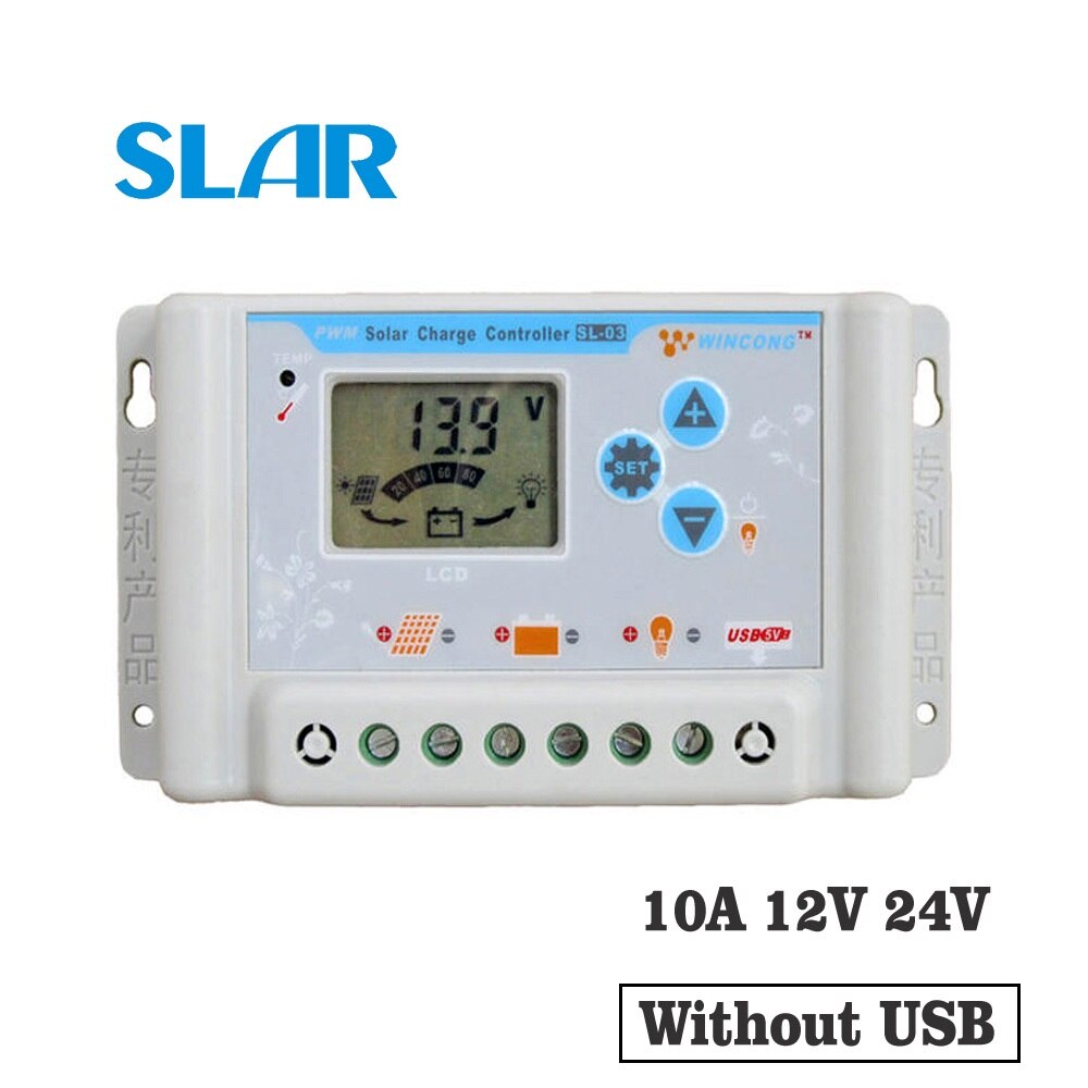 Wincong Solar Charge Controllers 12V 24V 12.8V 25.6V LI LI-ION NI-MH LiFePO4 Battery Regulator SL03-10A SL03-20A SL03-30A: SL03-10A