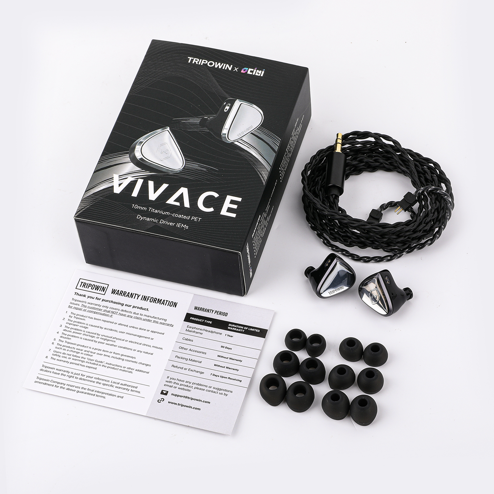 Pre-order Tripowin x 0DiBi: Vivace 10mm Titanium Diaphragm Dynamic Driver IEM Hifi Earphones with Audiophile Cable