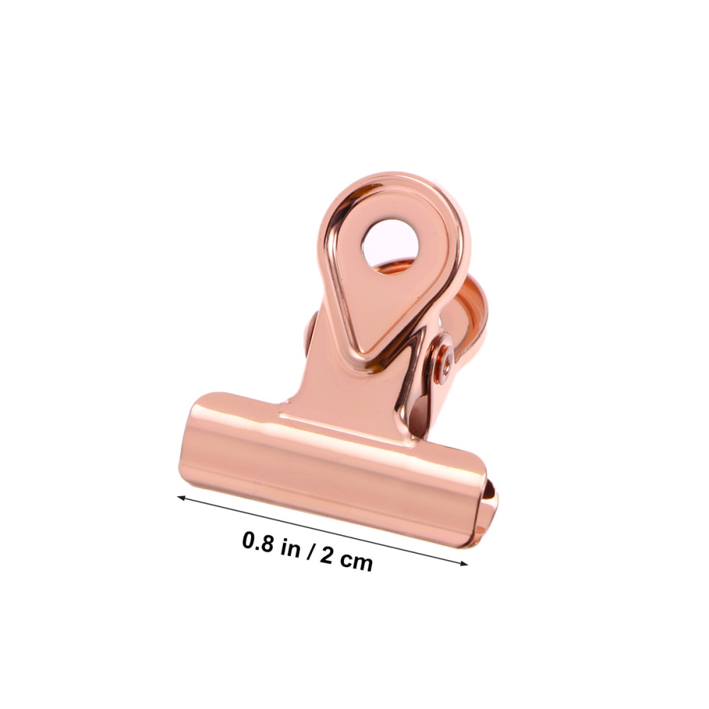 15PCS Metal Hinge Clips Binder Clips Paper Clamp Copper Paper Clips (20MM)