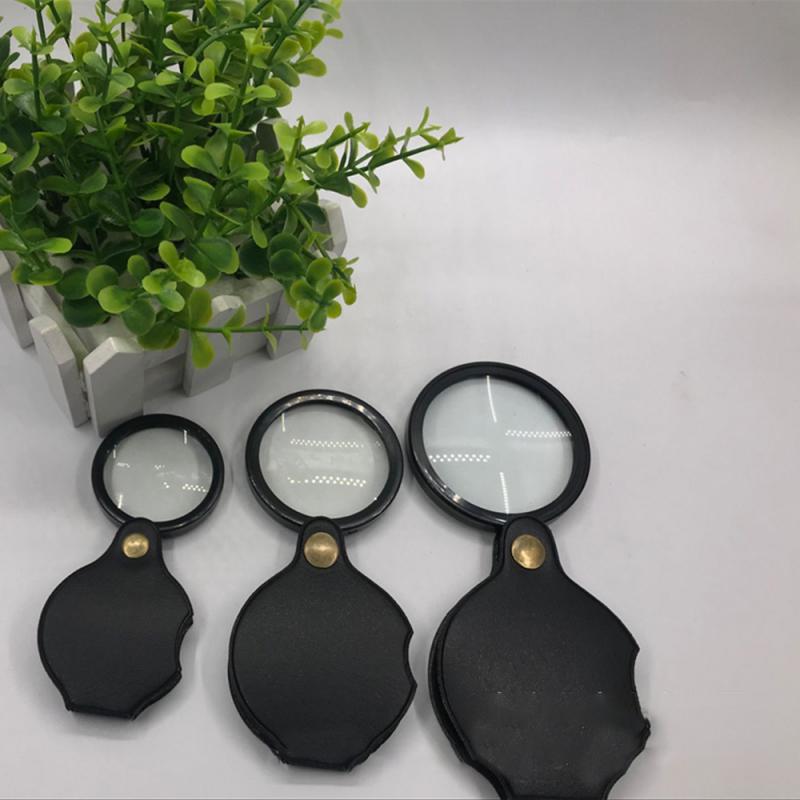 1-5Pcs Magnifying Glass Folding With Leather Case Pocket Portable Loupe Magnifier Upgraded 10x Magnification Inspection Tools
