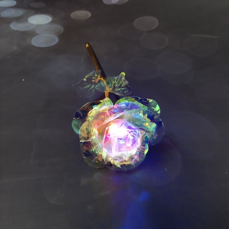 Kunstige blomster 24k foliebelagt gull rose blomster led belysning rose bryllup dekor golden rose #39 dekorasjon