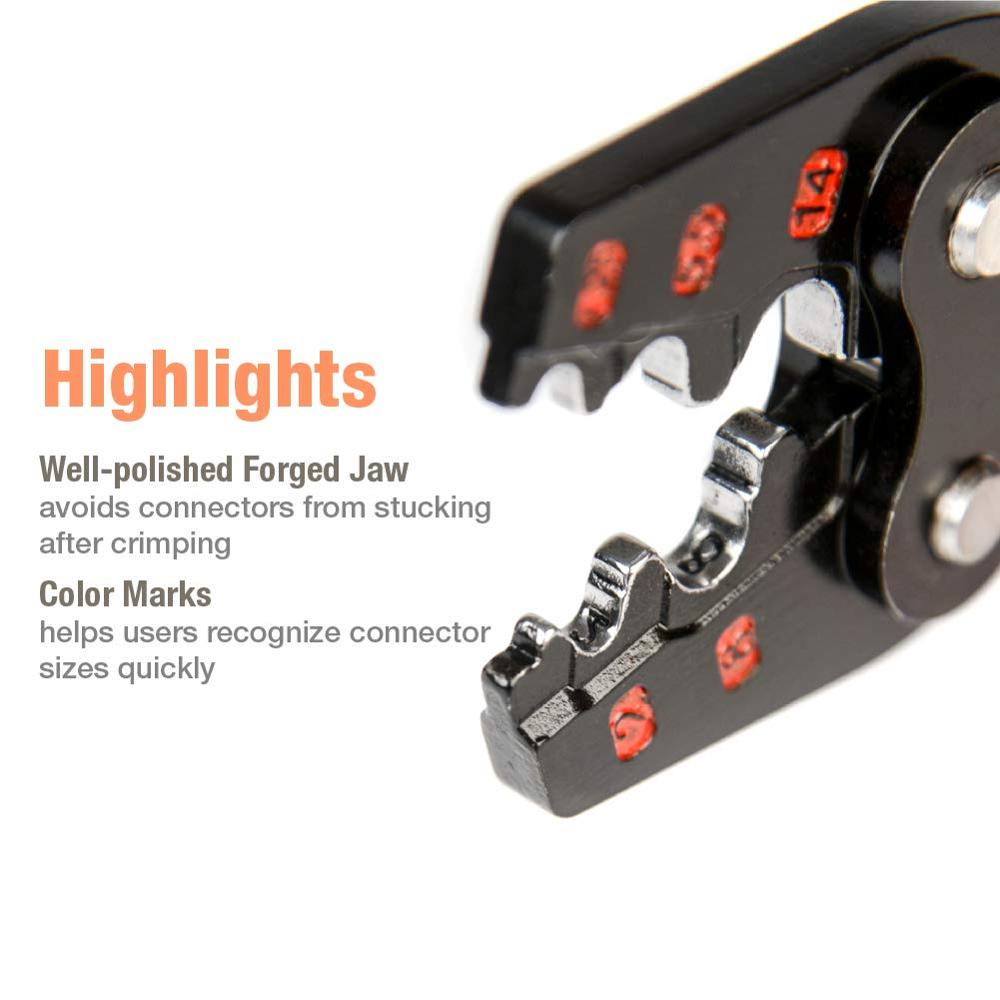 IWISS IWS-16 Ratchet Crimping Tool for Non-Insulated Terminals from AWG 22-6 with Polished Jaw crimping pliers