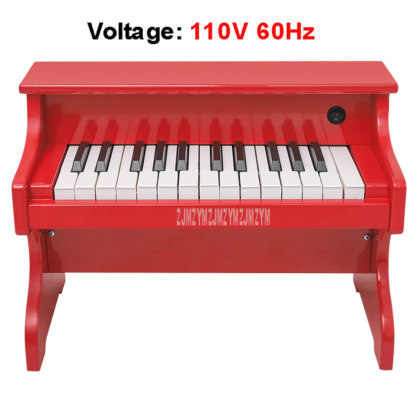 Teclado electrónico de 25 teclas para niños, Piano eléctrico de madera, instrumentos musicales, juguete educativo, de cumpleaños, ESM-2518: red 110V