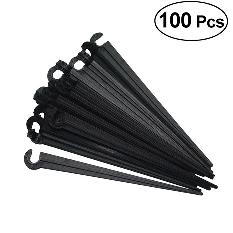 BESTOYARD 100 Uds soporte estacas plástico duradero sólido extraíble varilla fija para camas de flores vegetales manguera hierbas