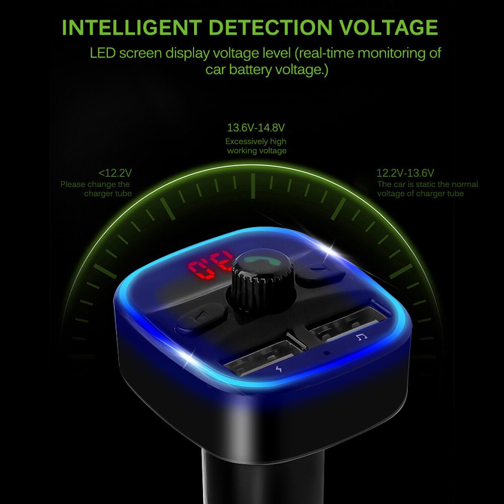 FM Transmitter Handsfree Bluetooth Wireless Car Kit Car Charger With 2.1A Dual USB FM Modulator Transmiter Music MP3 Player