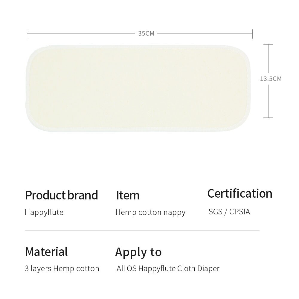 Flauta feliz 10 peças/lote 3 camadas de fraldas de cânhamo