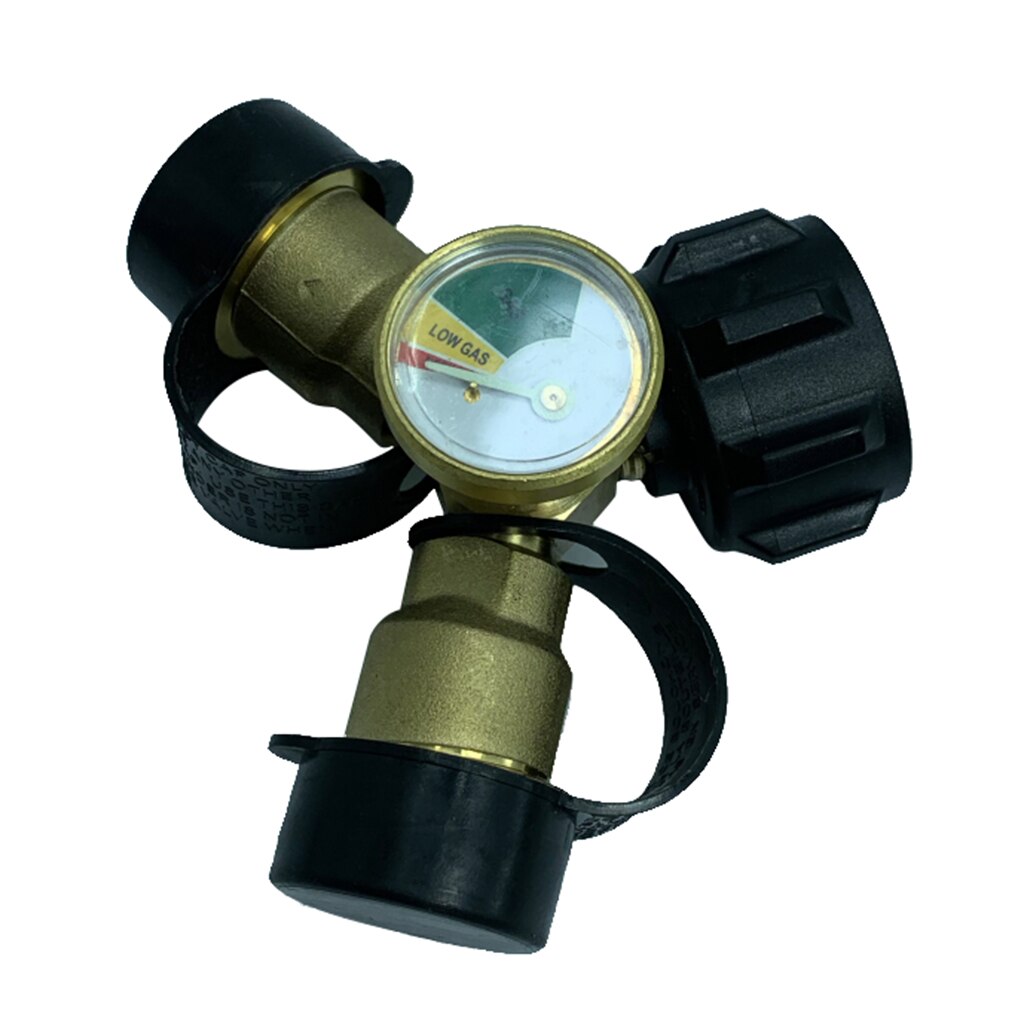 Propane Tank Adapter Connector Propane Gauge Y Shape 2 Way Quick Connect