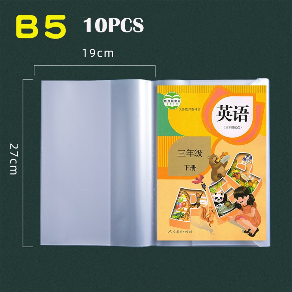 10 Vellen Waterdichte Antislip Boek Case Zelfklevende Boek Cover A4 A5 B5 Wrapping Films Notebook Covers planner Protector: non adhesive B5