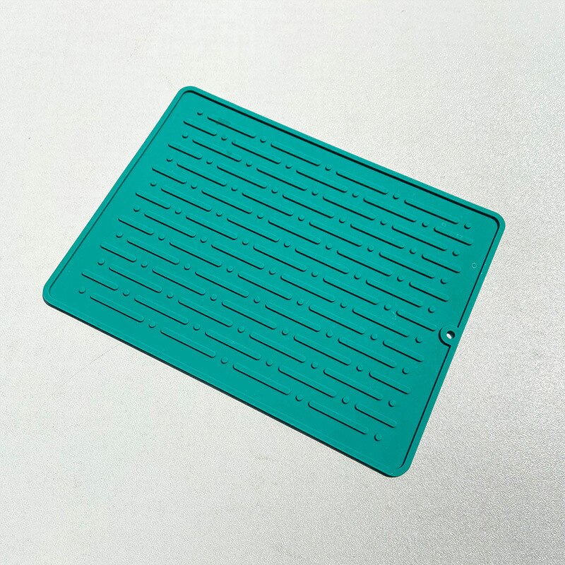 Duurzaam Siliconen Gerechten Protector Sink Mat Tafel Keuken Thuis Anti Slip Drogen Gerechten Afvoer Mat Hittebestendige Aanrecht Mat: green / M