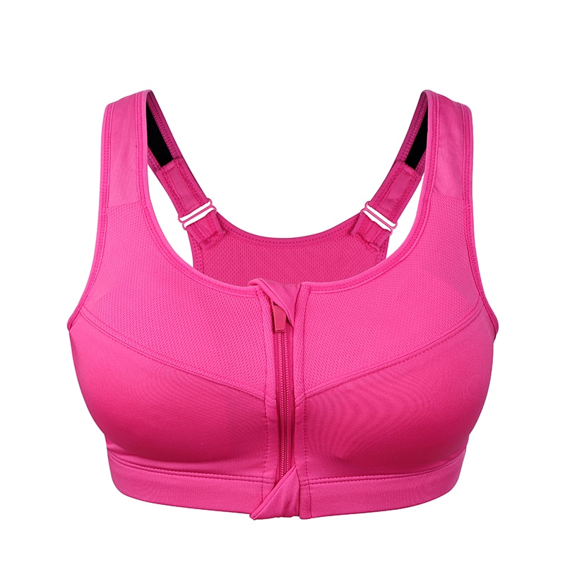 Wanayou 2xl-5xl plus size sports-trenings-bh'er, push-up bh-er med glidelås for kvinner, polstret trådløs støtsikker yogavest-sportstopper