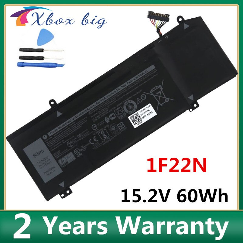 1F22N Laptop Battery For DELL ALIENWARE orion M15 M17 R1 P82F P40E P79F P37E Inspiron G5 5590 G7 7590 7790 15.2V
