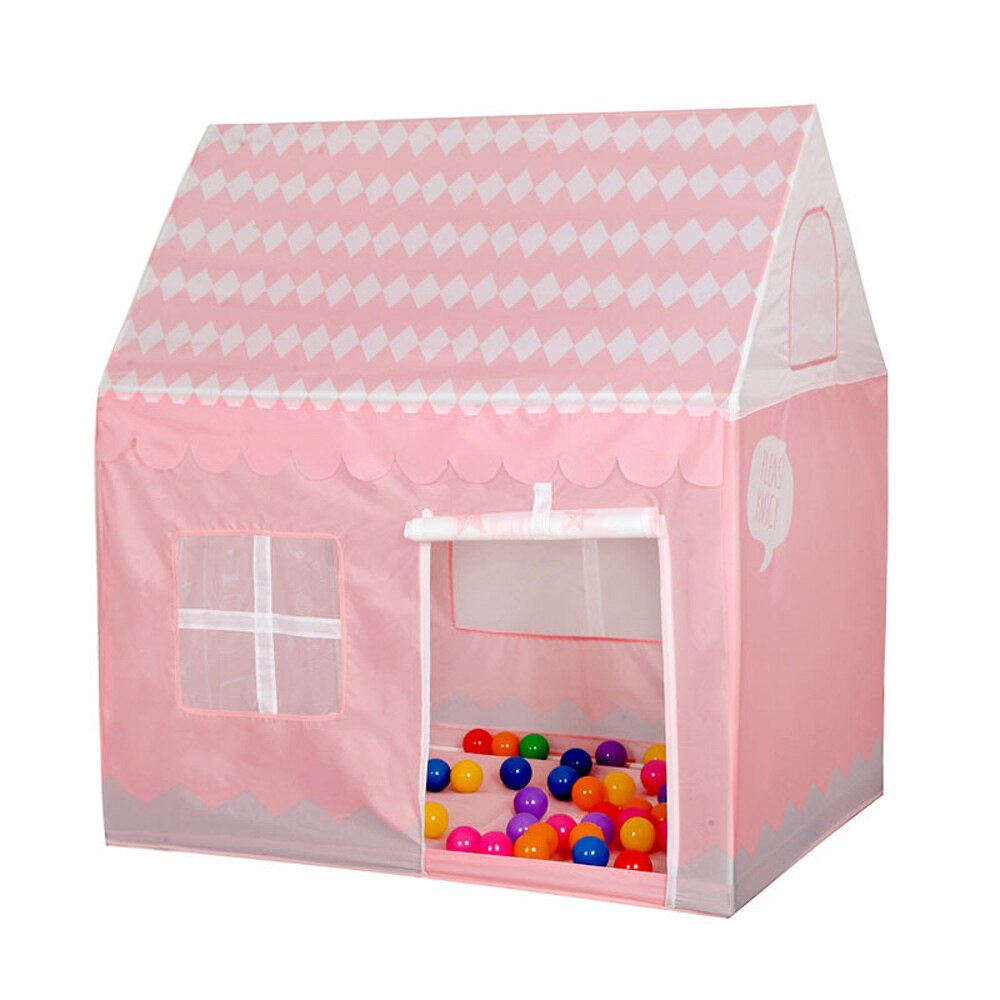 Barn lek slottstält hopfällbart barn pojke flicka lekhus utomhus inomhus leksakstält barn jul: Rosa