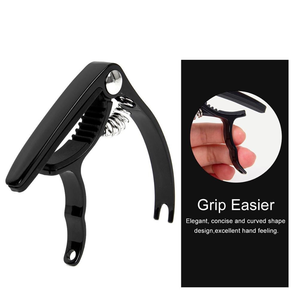 Kmise Classic&Electric Guitar Capo Acoustic Stainless Steel with 6 Picks Musical Instrument Accessories