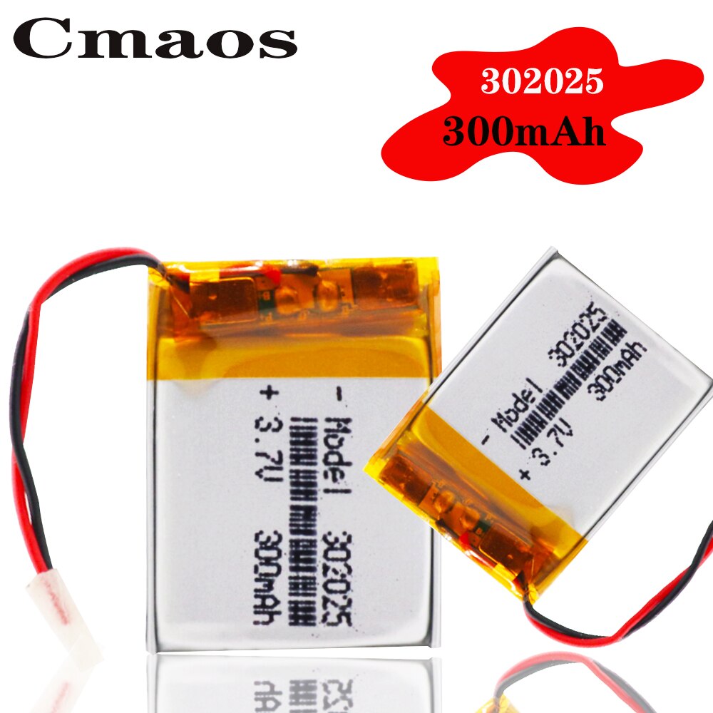 Baterías de polímero de litio Lipo li-polymer con PCM para MP3, MP4, MP5, Bluetooth, auriculares, 1/2/4x3,7 V 300mAh 302025