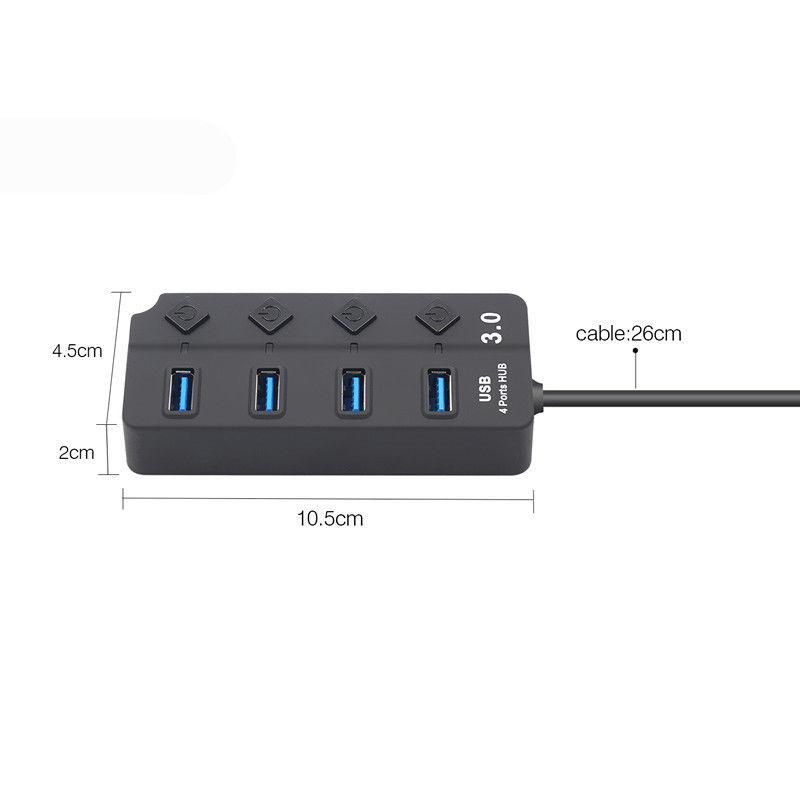 Usb Hub 3.0 5Gbps High Speed 4 Port Usb 3.0 Hub Splitter On/Off Switch For Macbook Laptop Pc With Us Plug
