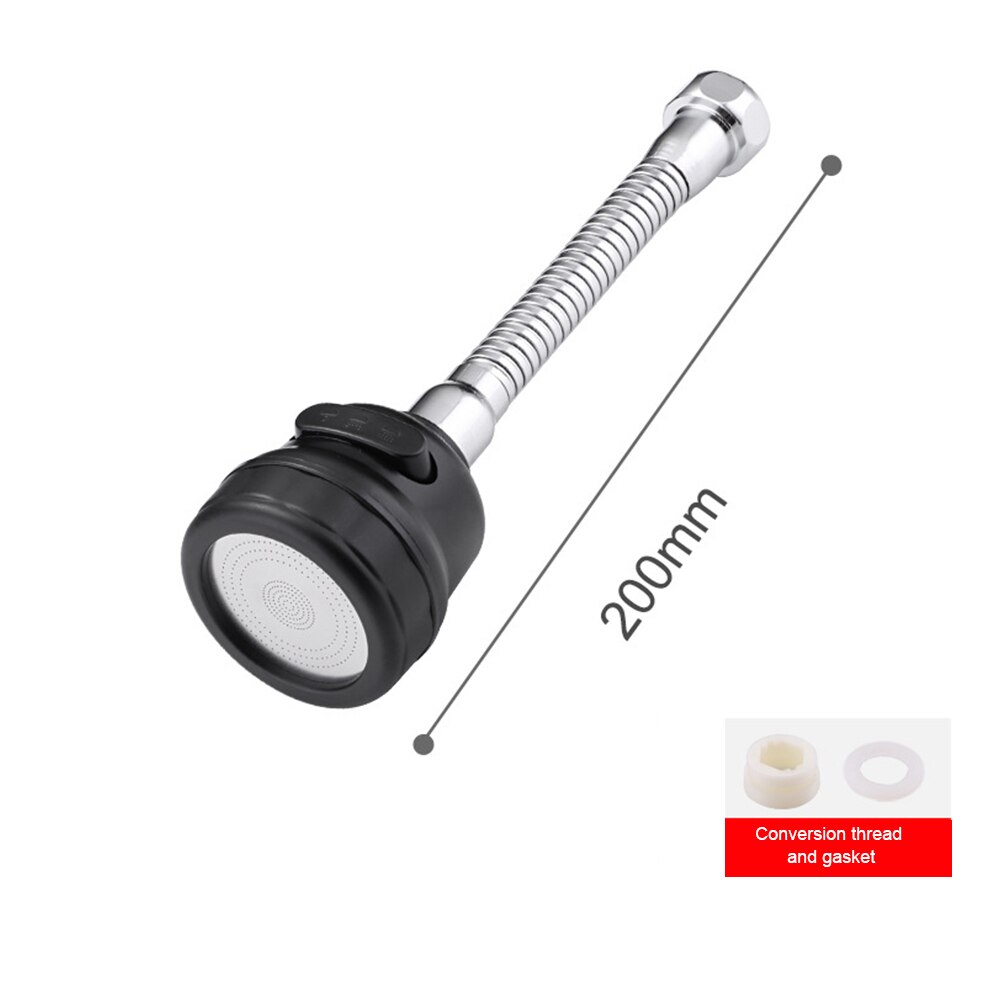 Wysokociśnieniowy przedłużacz robić kranu kuchennego obrotowy kran aerator perlator wody adapter dyszy umywalka robić łazienki akcesoria: czarny C