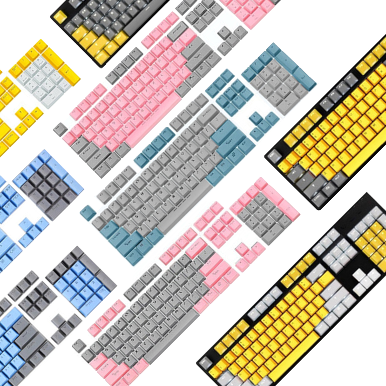 104Pcs Wear-resistant Backlight Key Caps Replacement Kit for Mechanical Keyboard 104 Keys Replacement Button for Gamer Keyboard