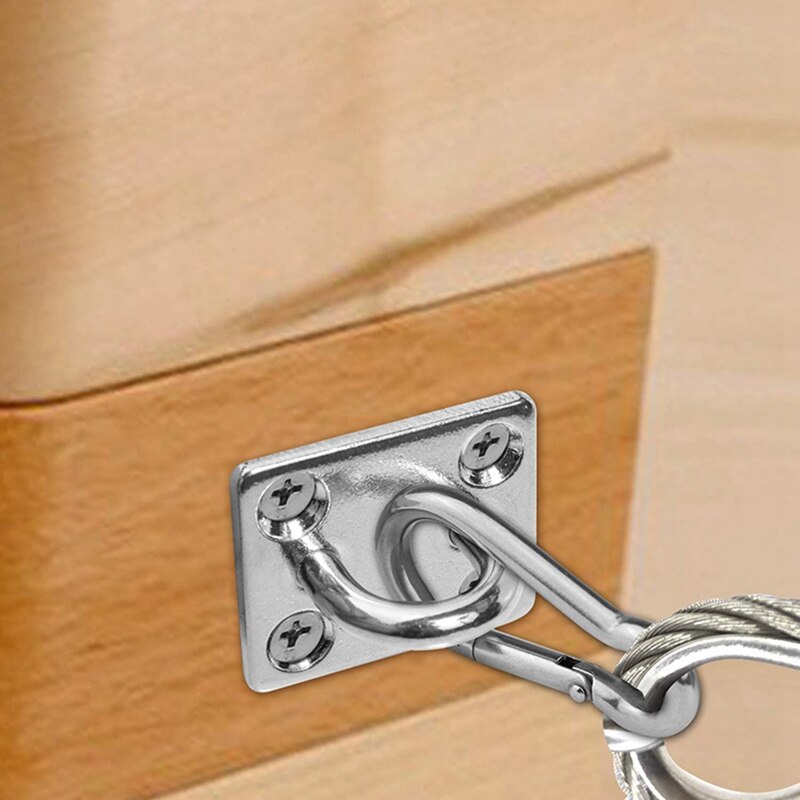 6 Pcs Suspended Ceiling Wall Mount U-Shaped Hooks Stainless Steel Heavy Duty Multi-Function Hammock Hook Plate with Hook