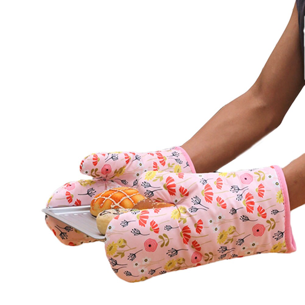 3d katten cartoon oven hittebestendige antislip ovenwanten: F