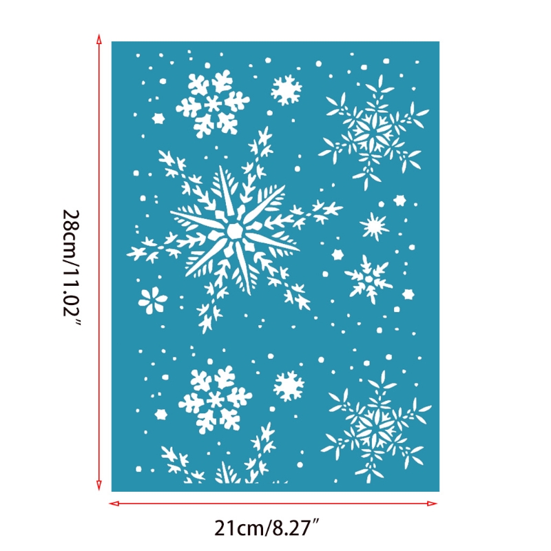 Weihnachten Schneeflocken Selbst Klebstoff Siebdruck Schablone Gittergewebe Überweisungen für DIY T-Shirt Kissen Stoff Taschen