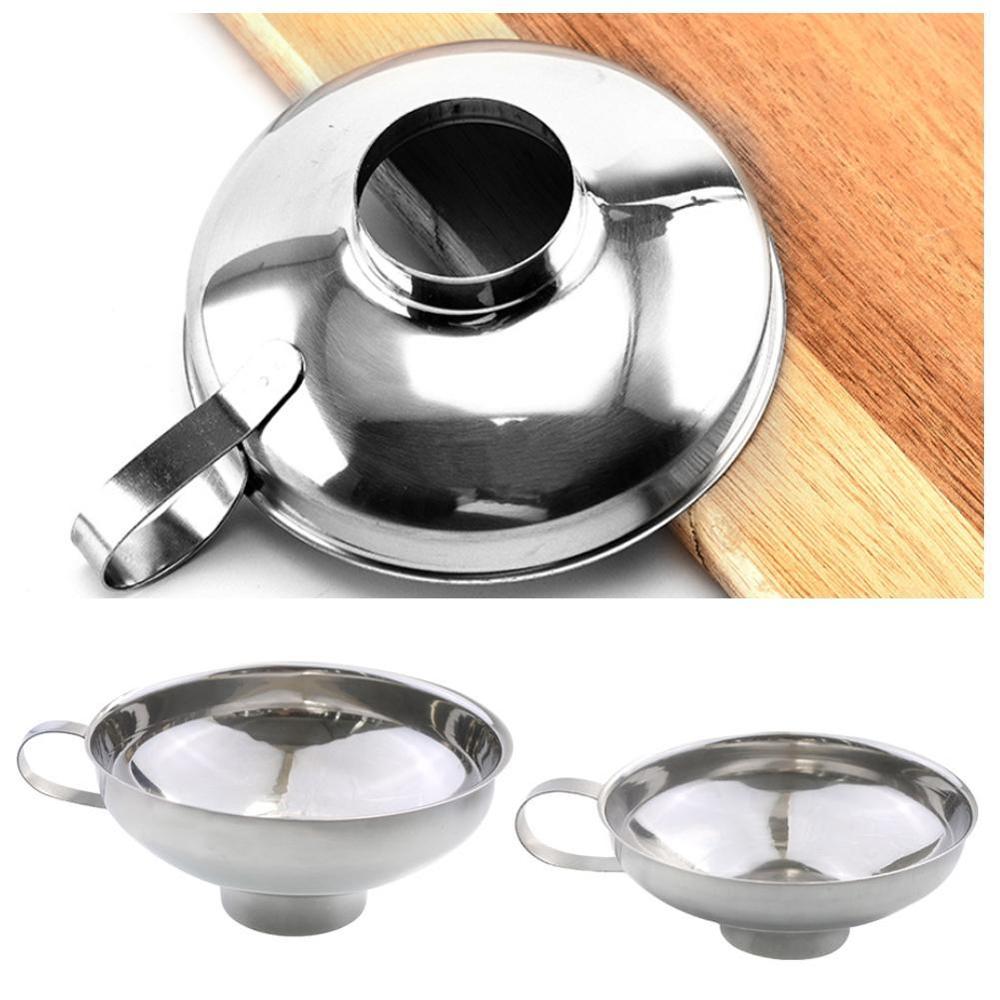 1Pc de acero de boca ancha Canning embudo cereales de arroz utensilio de tolva de alimentación grande frasco de cocina embudos S6Q9