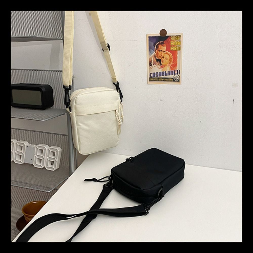 Black White Khaki Crossbody Bags Oxford Cloth Minimalists Tote Bag Long Shoulder Strap Travel Storage Men Women