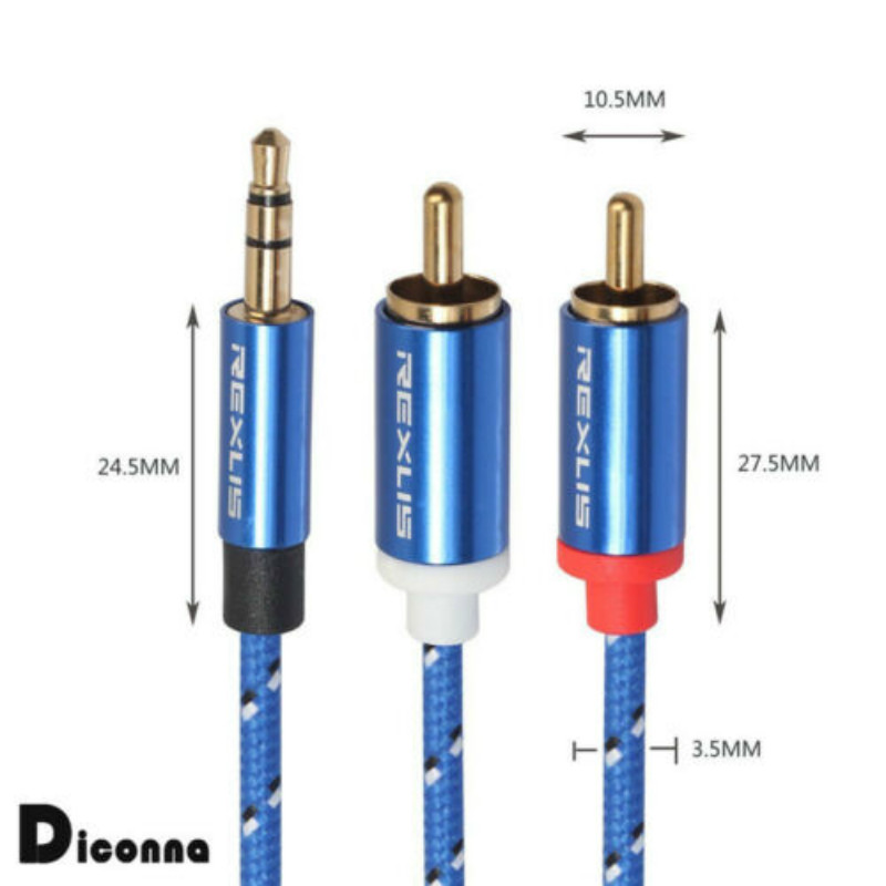 Prise casque 3.5mm prise casque rouge blanc RCA Aux câble Audio stéréo