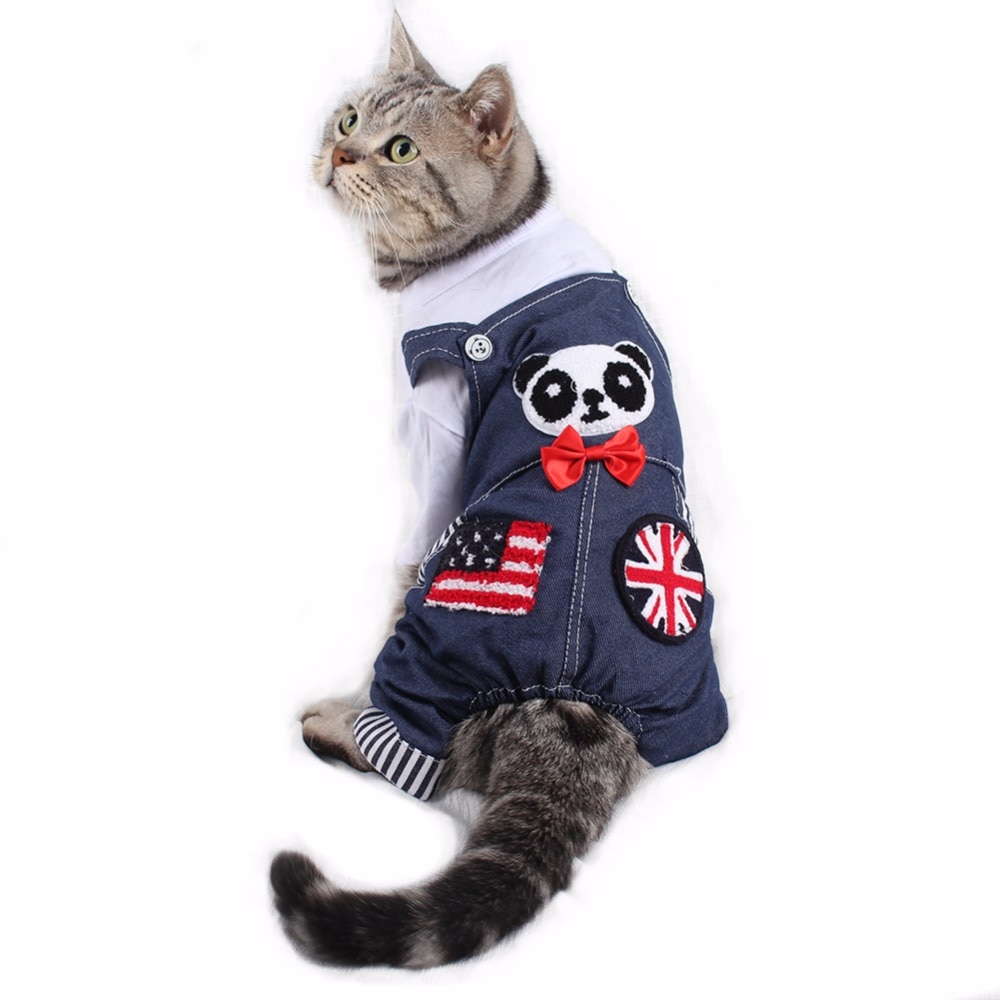 Pipifren efterår forår små hunde overalls jumpsuit jeans hundetøj til kæledyr pyjamas kostume katte combinaison chien maskotter