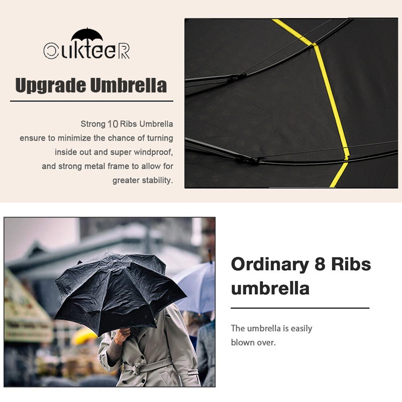 Men Umbrella Strong Windproof Rain Umbrella Double Layer Golf Umbrella Non-Automatic Business Women Men 10K Umbrella