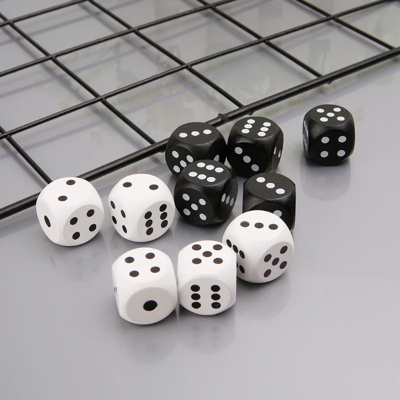 5pcs 20mm dadi in legno ad angolo tondo per Bar Nightclub Party RPG gioco da tavolo giocattoli per bambini